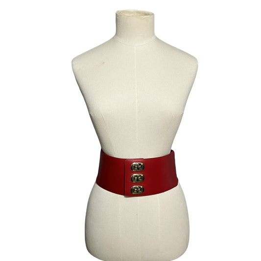 The Limited Genuine Leather Red Wide Stretch Belt Sz-Medium