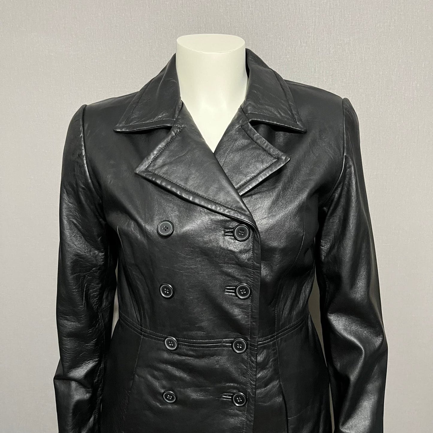 Jaqueline Ferrar Genuine Lambskin Leather Double Breasted Jacket Sz-Medium