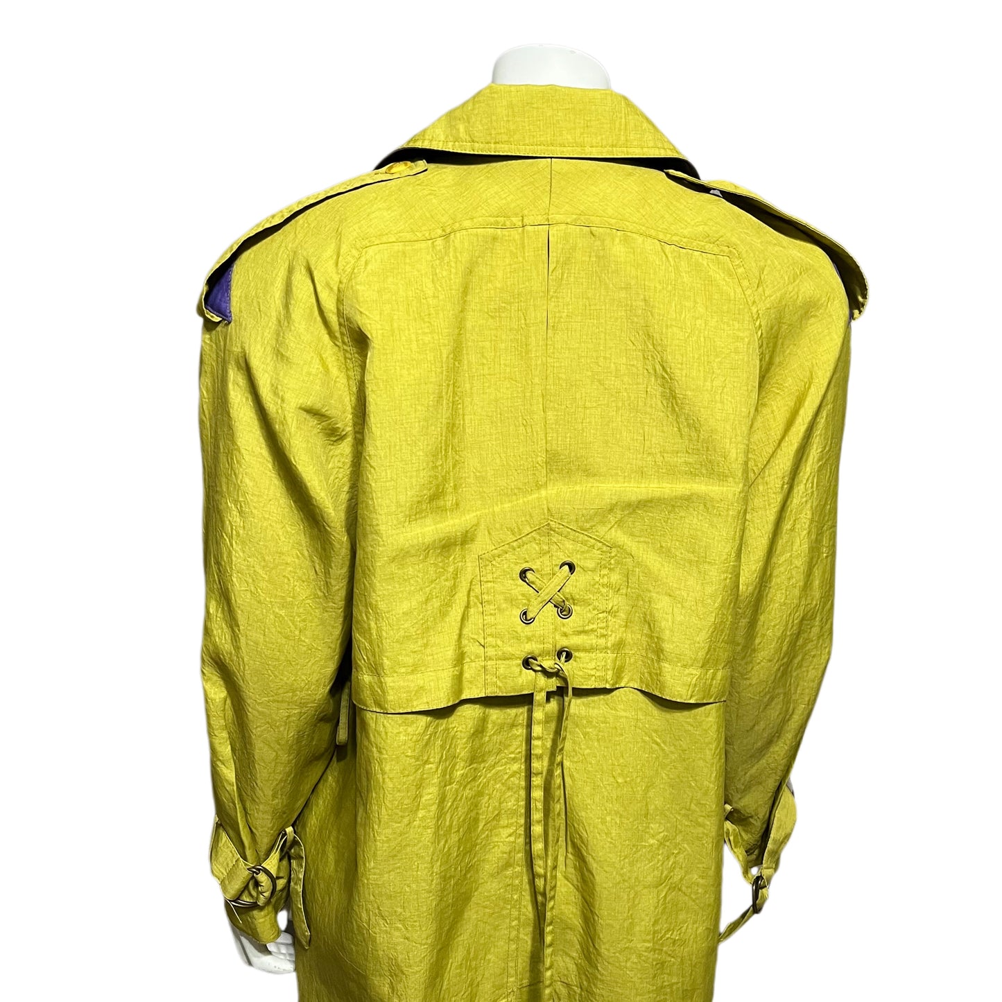 Vintage Maggie Lawrence Chartreuse | Purple Trench Jacket Sz-6