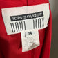 Dani Max Lois Synder Vintage Red Suit Zip Front Career Dress Sz-14 (Large)