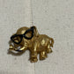 Gold Elephant With Glasses Funny Brooch