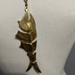 Vintage Enamel Emerald Green Articulated Fish Pendant Necklace