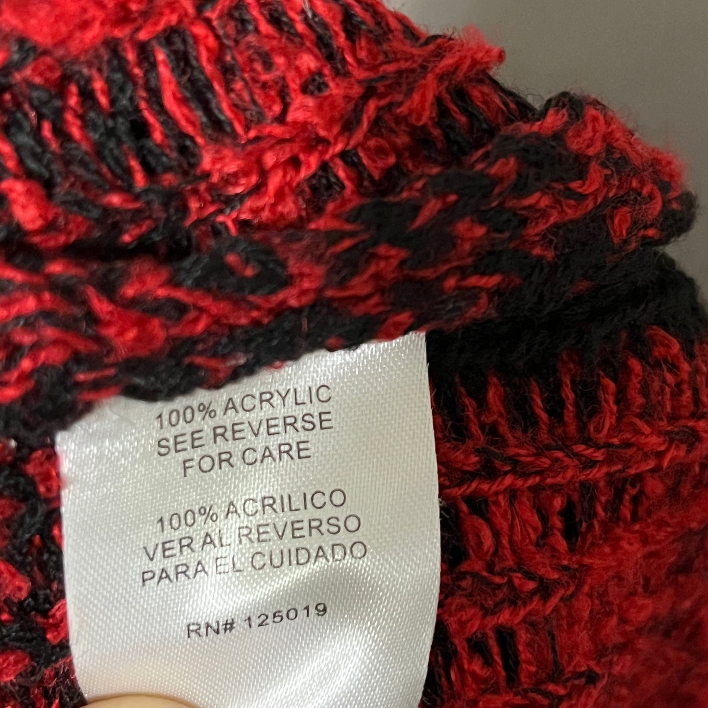 Joseph A Red and Black Knit Cardigan Sz-Large