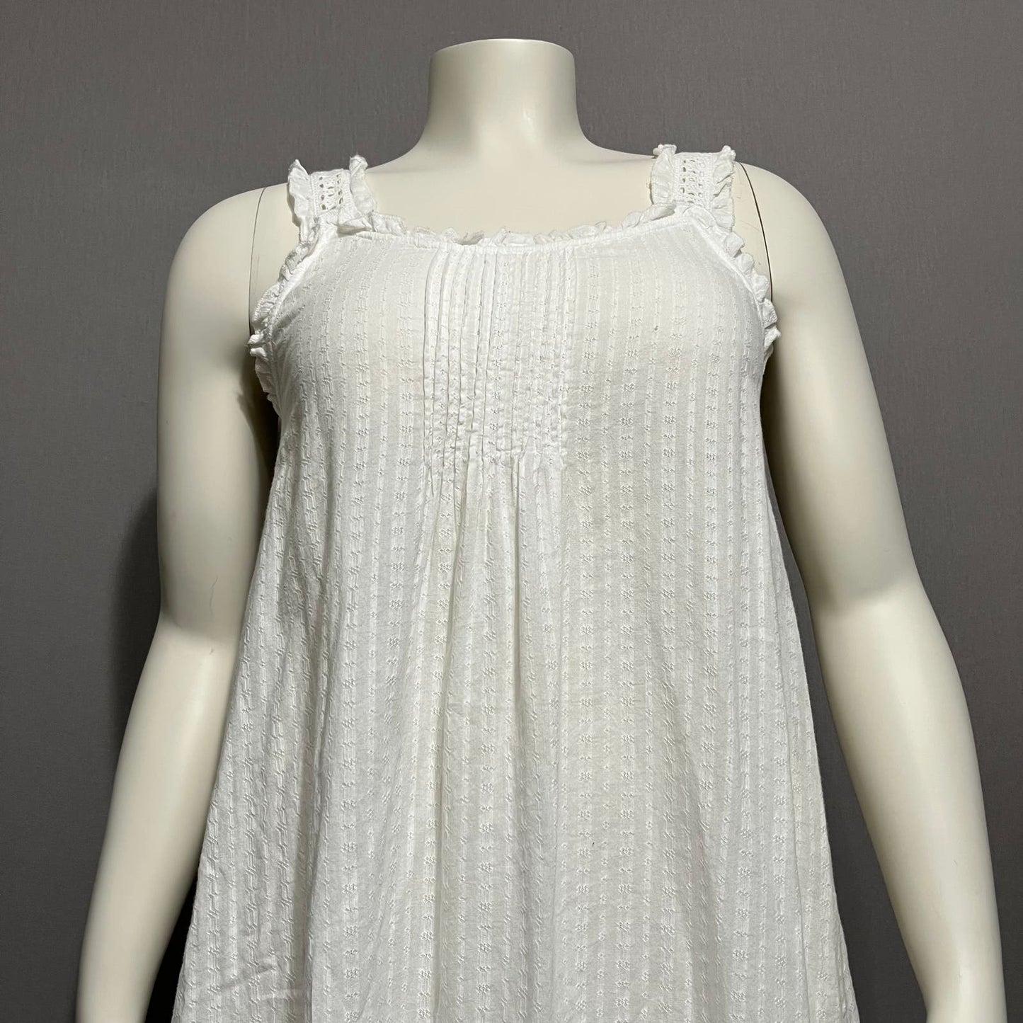 Rachel Ashwell White 100% Cotton Ruffle Nightgown Sz-Medium