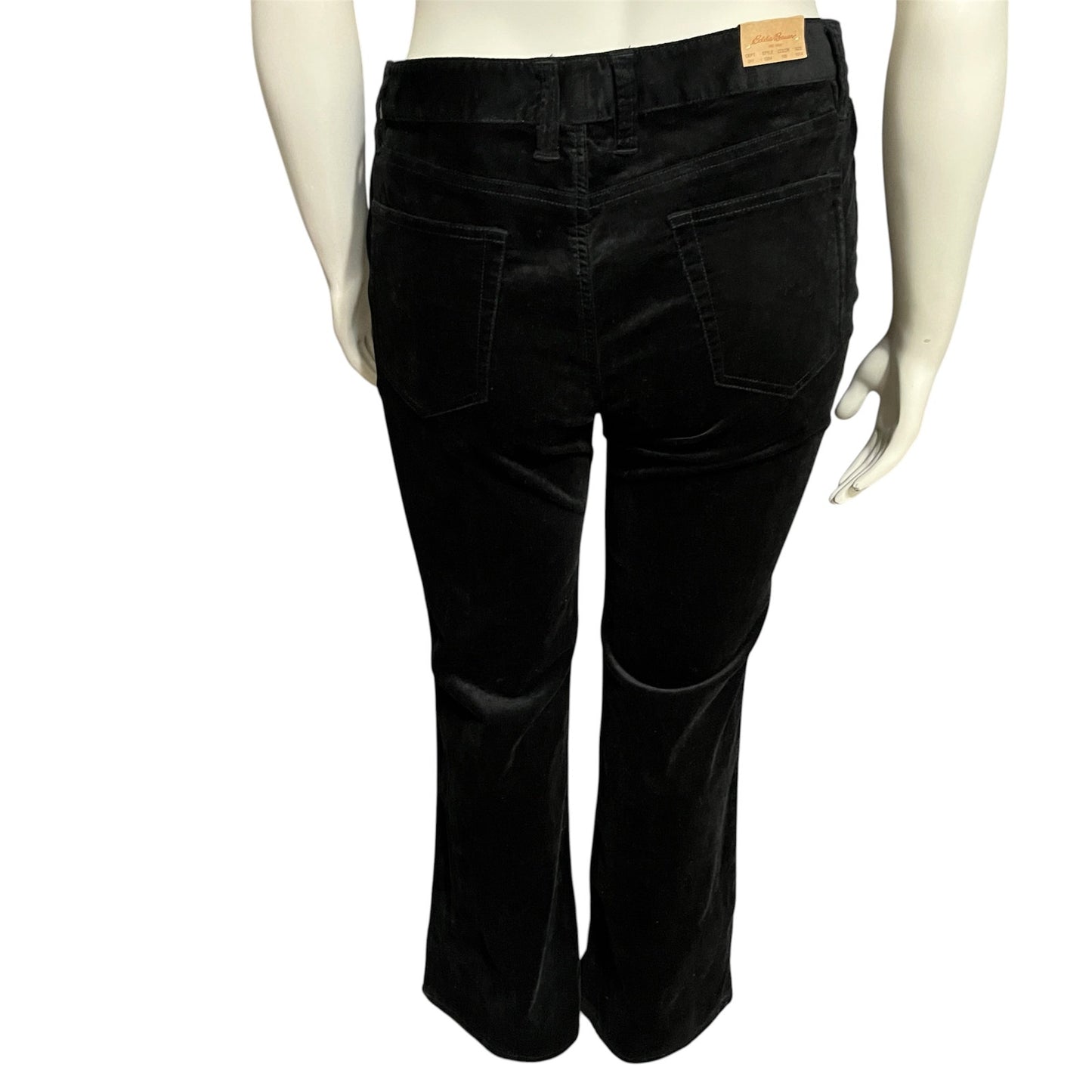 Eddie Bauer Women’s Black Velvet Cotton Flared Pants Sz-14