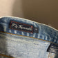 Faconnable Light Blue Denim with Tan Patch Straight High Rise Jeans Sz-14