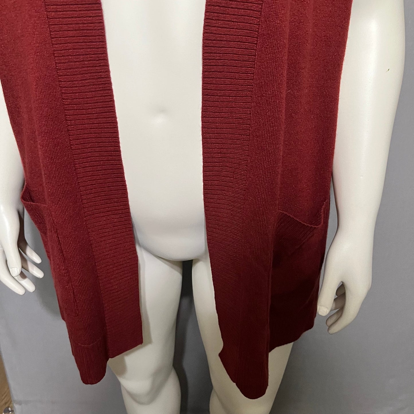 Croft & Barrow Maroon Open Front Sleeveless Cardigan Vest Sz-2X