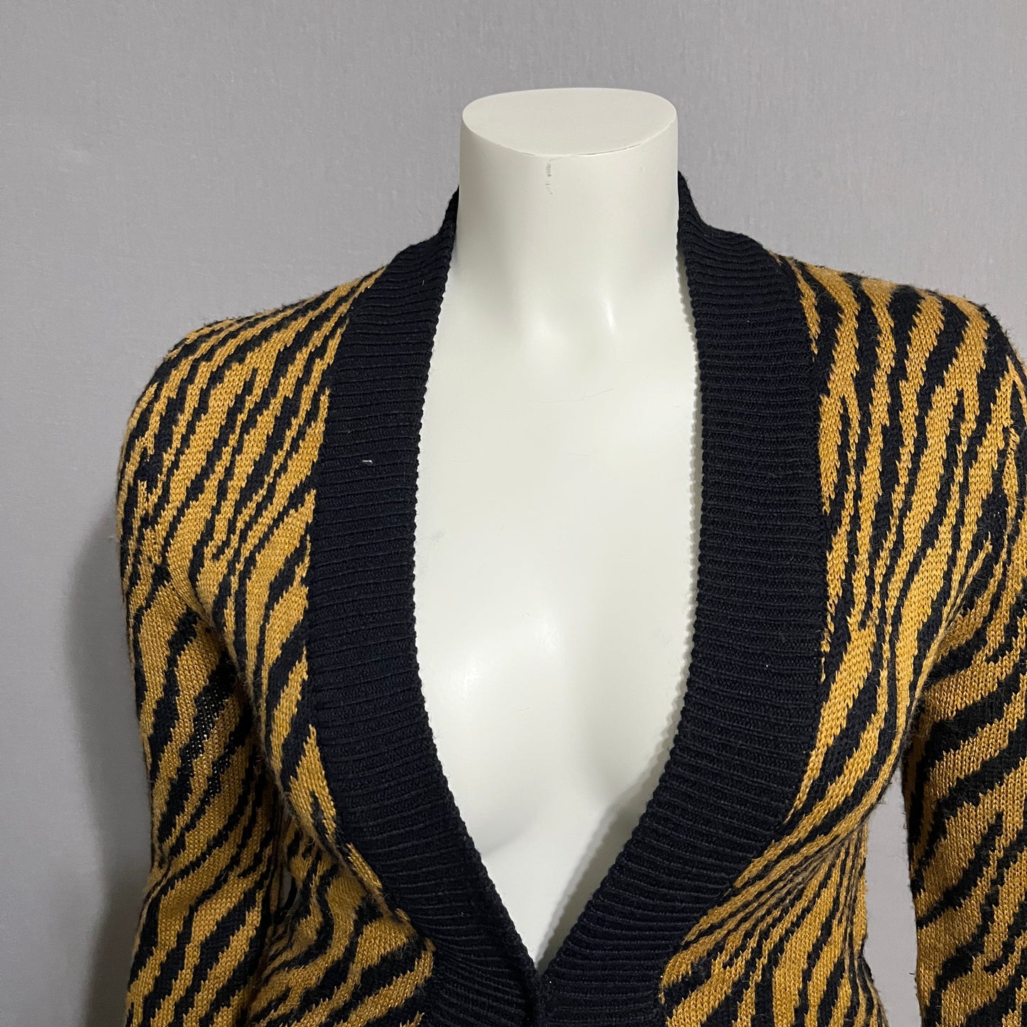 Vintage America Black and Brown Zebra Cardigan