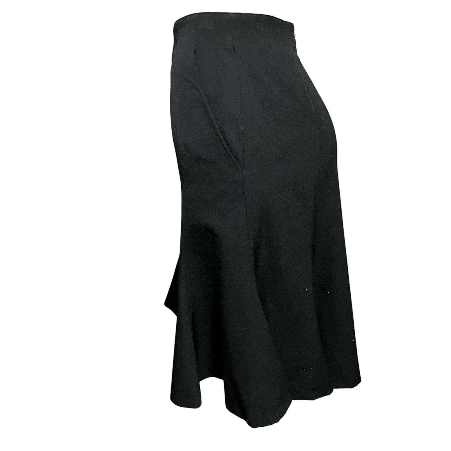 Liz Claiborne Black Wool Trumpet Skirt Sz-6