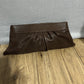 Lauren Merkin Chocolate Leather Clutch Handbag