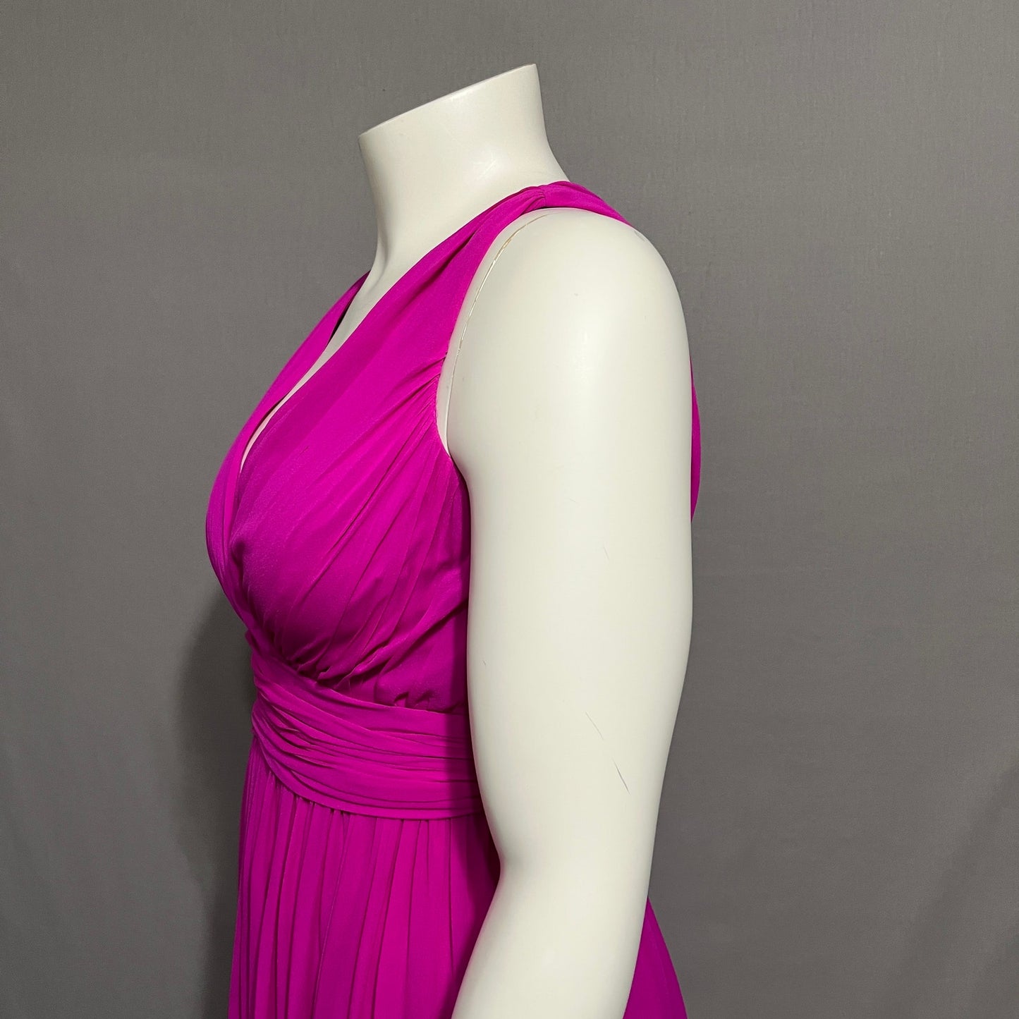 Badgley Mischka Women’s Special Occasion 100% Silk Fushia Pink Dress Sz-8
