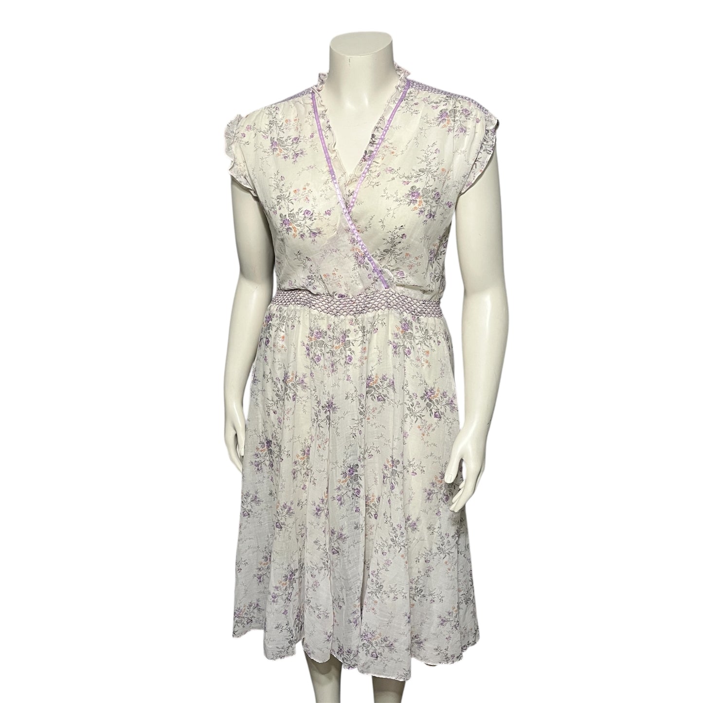 Floral Wrap Dress with Purple Accents