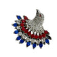 Eagle Patriotic Silver, Red, and Blue Crystal Brooch