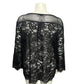 Anue Ligne Black Lace Flare Sleeve Top Sz-XL