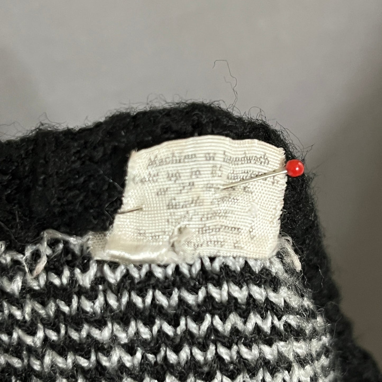 Vintage America Black and White Checkered Sweater