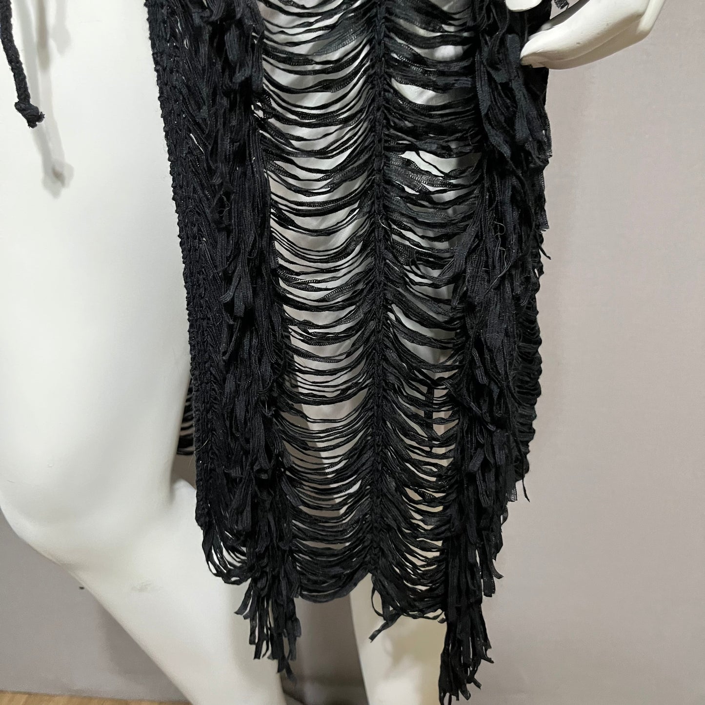 Boho Black Artsy Coverup Vest