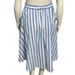 Blue and White Striped 100% Cotton Women's Skirt