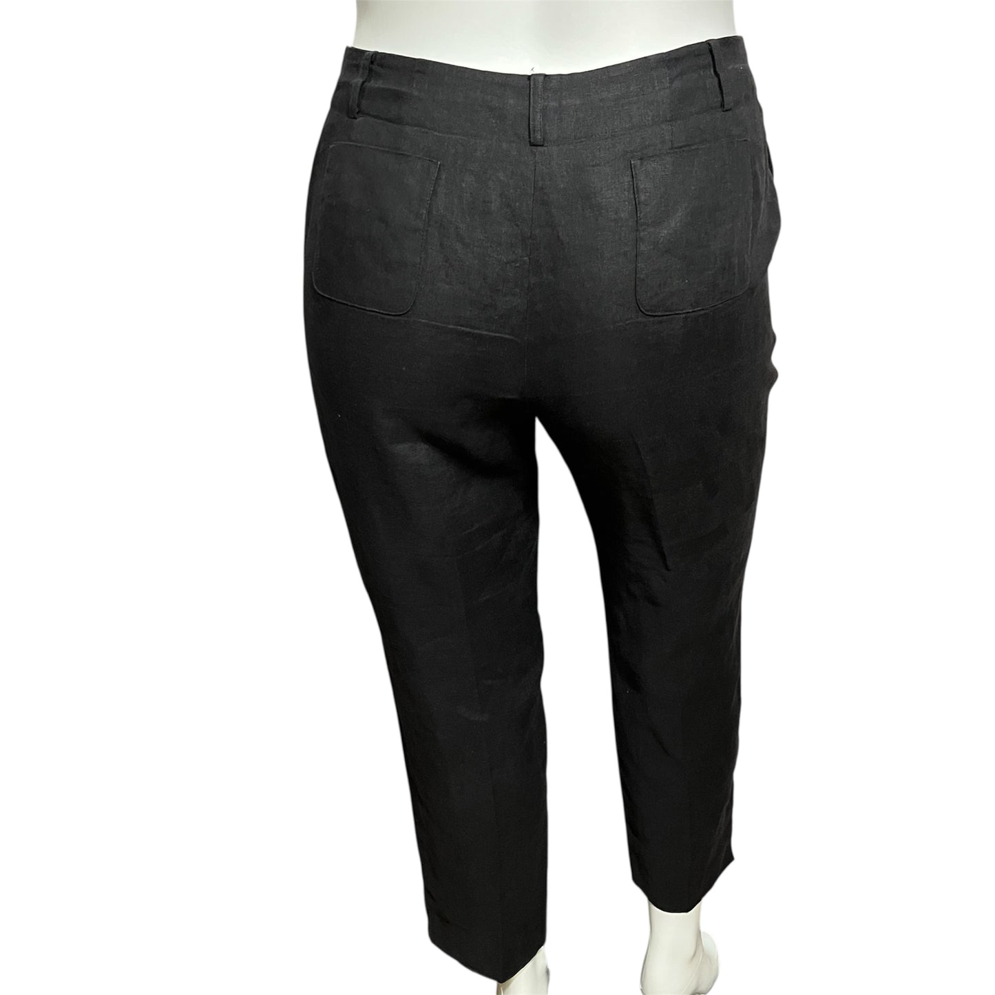 Talbots Black 100% Linen Pants Sz-16