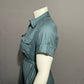 Apostrophe Green Half Button Tie Linen/Cotton Blend Waist Midi Shirt Dress Sz-12