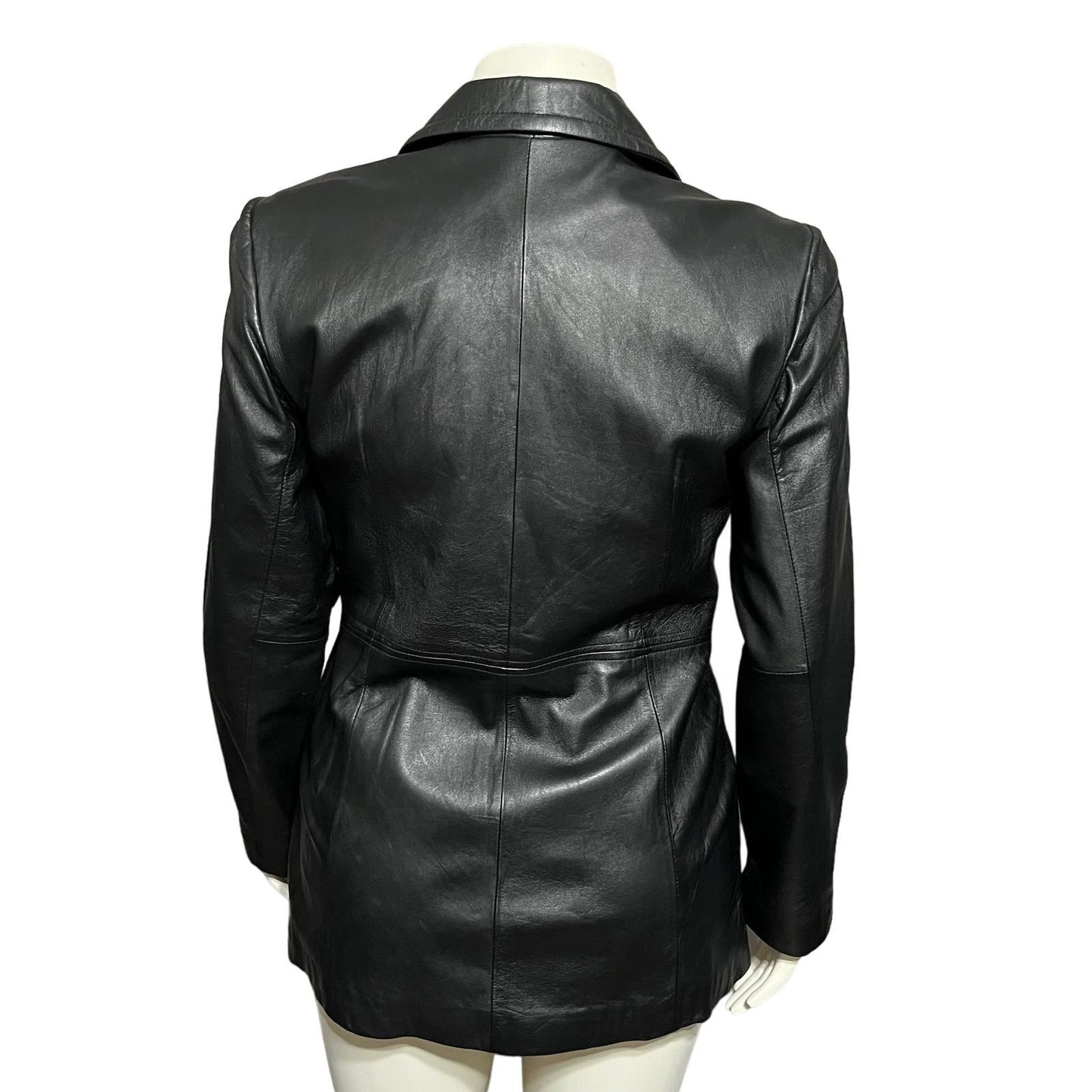 Jaqueline Ferrar Genuine Lambskin Leather Double Breasted Jacket Sz-Medium