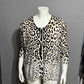 Ellison Animal Print Lightweight Cotton Linen V-Neck Sweater Sz-Small