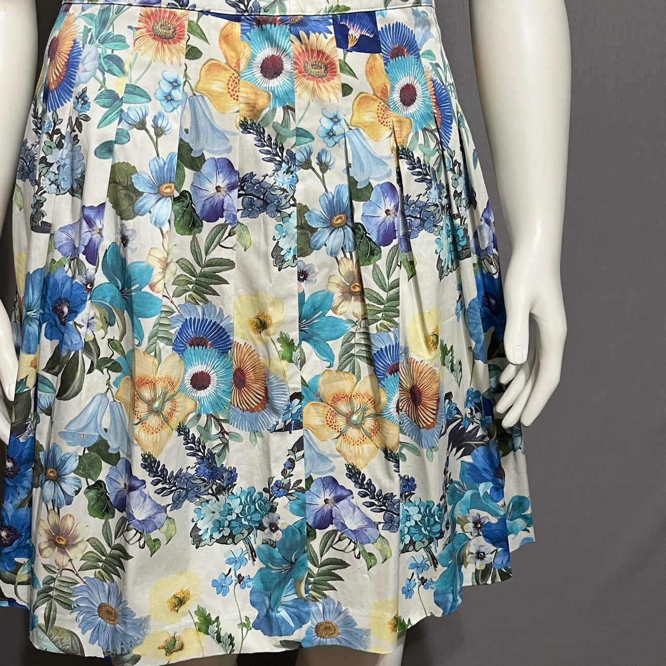 Talbots Cotton Floral Pleated Casual Knee Length Skirt Sz-10P