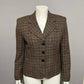 Jones New York Brown Plaid Academia 3 Button Front Blazer Sz-10