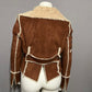 Candies Suede Embroidered Sleeve Faux Fur Cropped Jacket Sz-Lg/XL