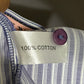 Thomas Pink Womens Purple 100% Cotton Striped Shirt Ruffle Short Sleeve  Sz-10