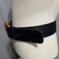 Vintage Dana Buchman Women’s Navy Wide Gold Buckle Belt Sz-32 Medium
