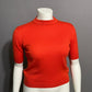 Vintage Rodier Paris Orange Mock Neck Short Sleeve Sweater Sz-Sm/Med