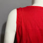 Sundance Red 100% Linen V-Neck Flare With Silk Trim Tie Dress Sz-Large