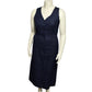 CH Signature Navy  Linen Cotton Maxi Sleeveless Button Front Dress Sz-Small