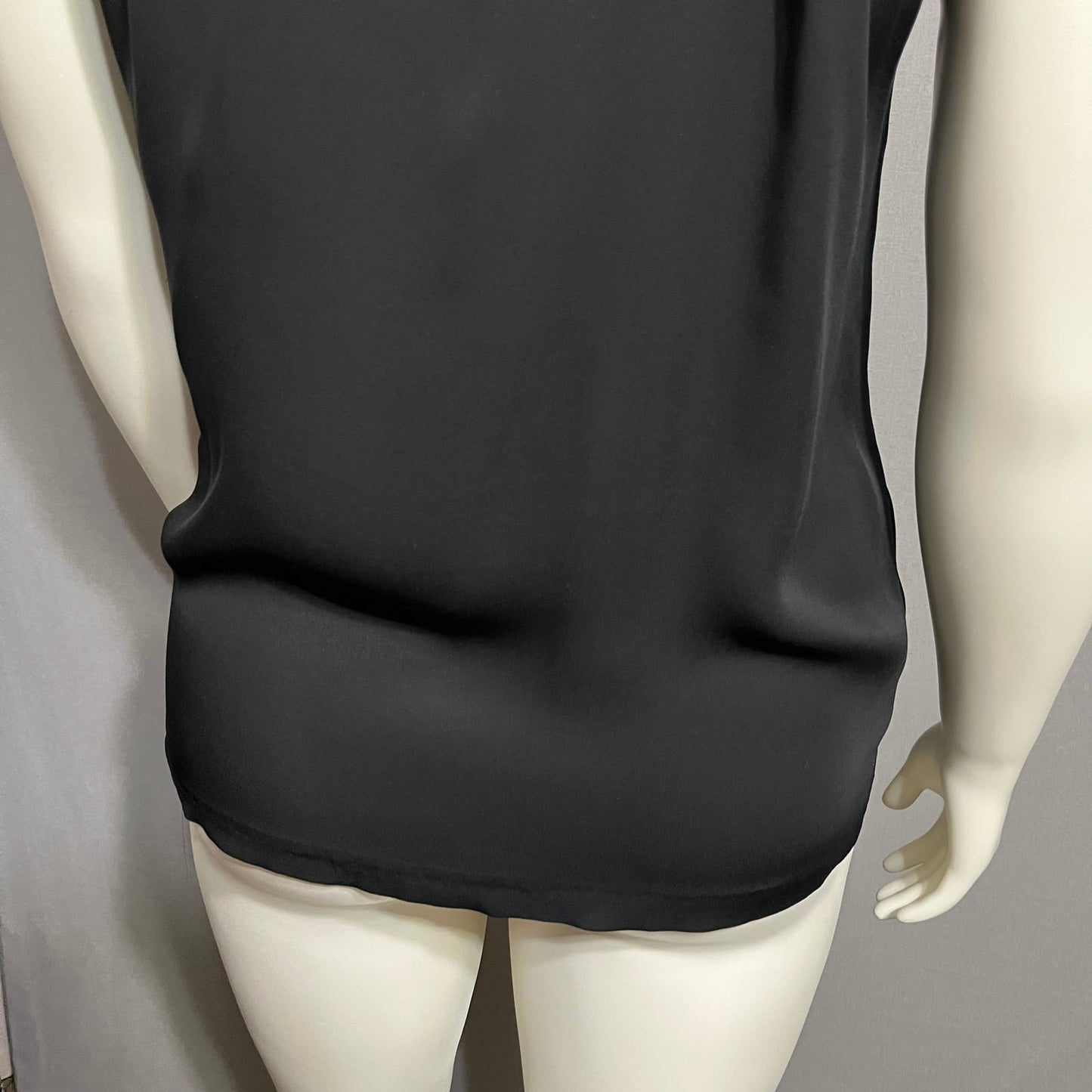 Black Sleeveless 100% Silk Career Shell Blouse Sz-2X