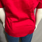 Lands End Cherry Red Cotton Womens Button Front Shirt Sz-Xl