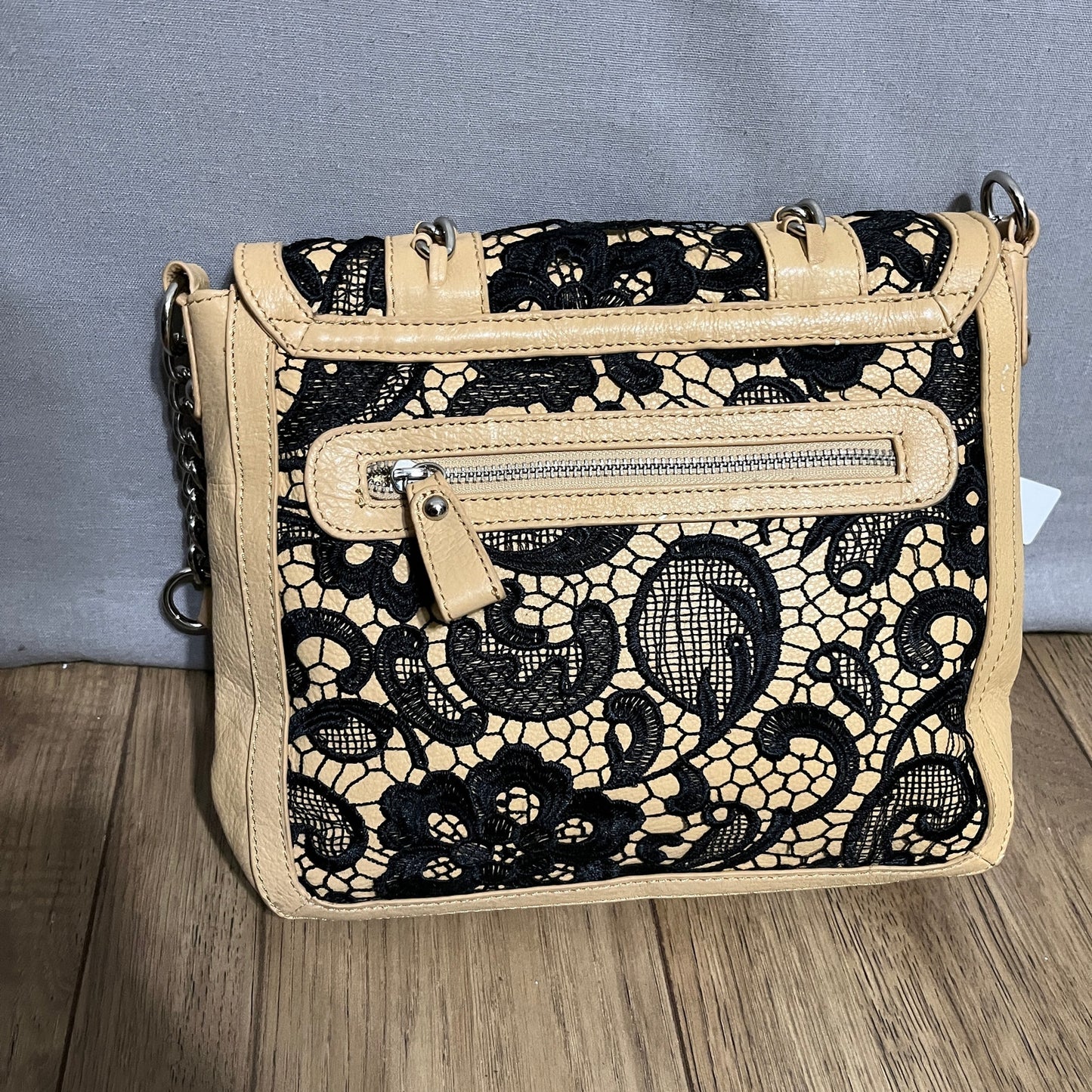 Mary Norton Women’s Leather With Black Lace Handbag