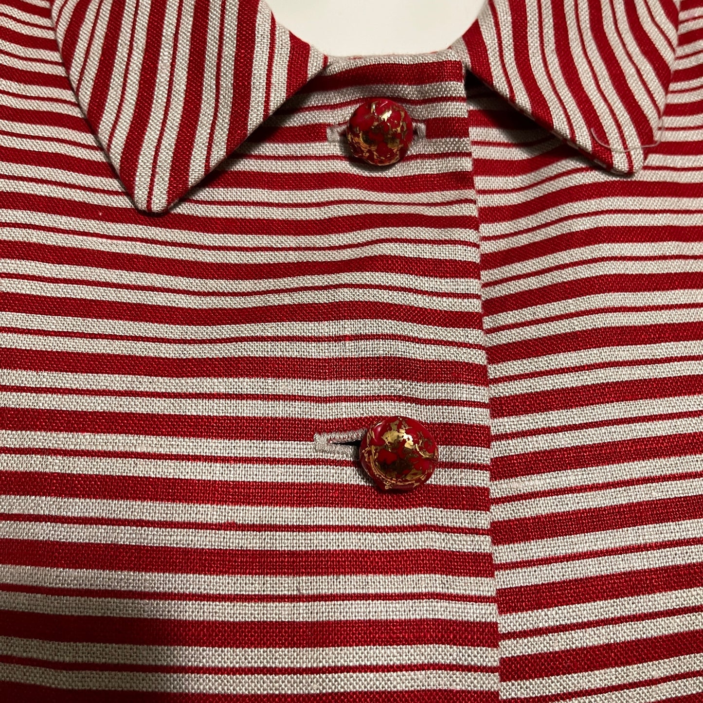 Rickie Freeman Teri Jon 100% Linen Red Striped Blazer Sz-14 (Large)