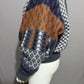 Vintage Escada Mohair Wool Gray Geometric Print Chunky Women’s Sweater Sz-34