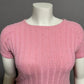 Vintage Pink Pearl Beaded Lightweight Short Sleeve Sweater Sz-Small/Med