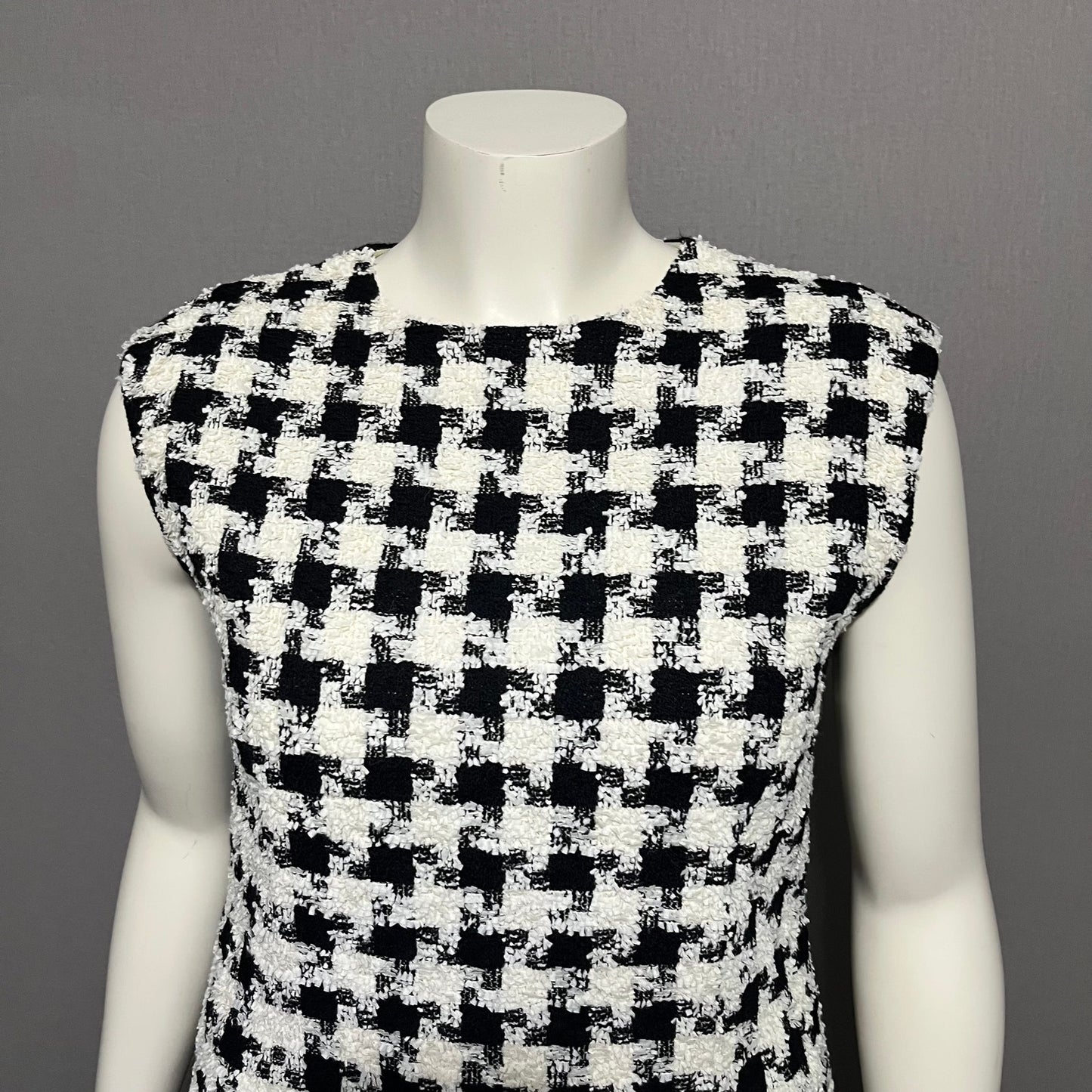 Vintage Houndstooth Tweed Houndstooth Print Dress Sz-10/12 (Large)