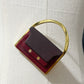 Marni Burgundy Mini Purse Handbag Brooch Pin