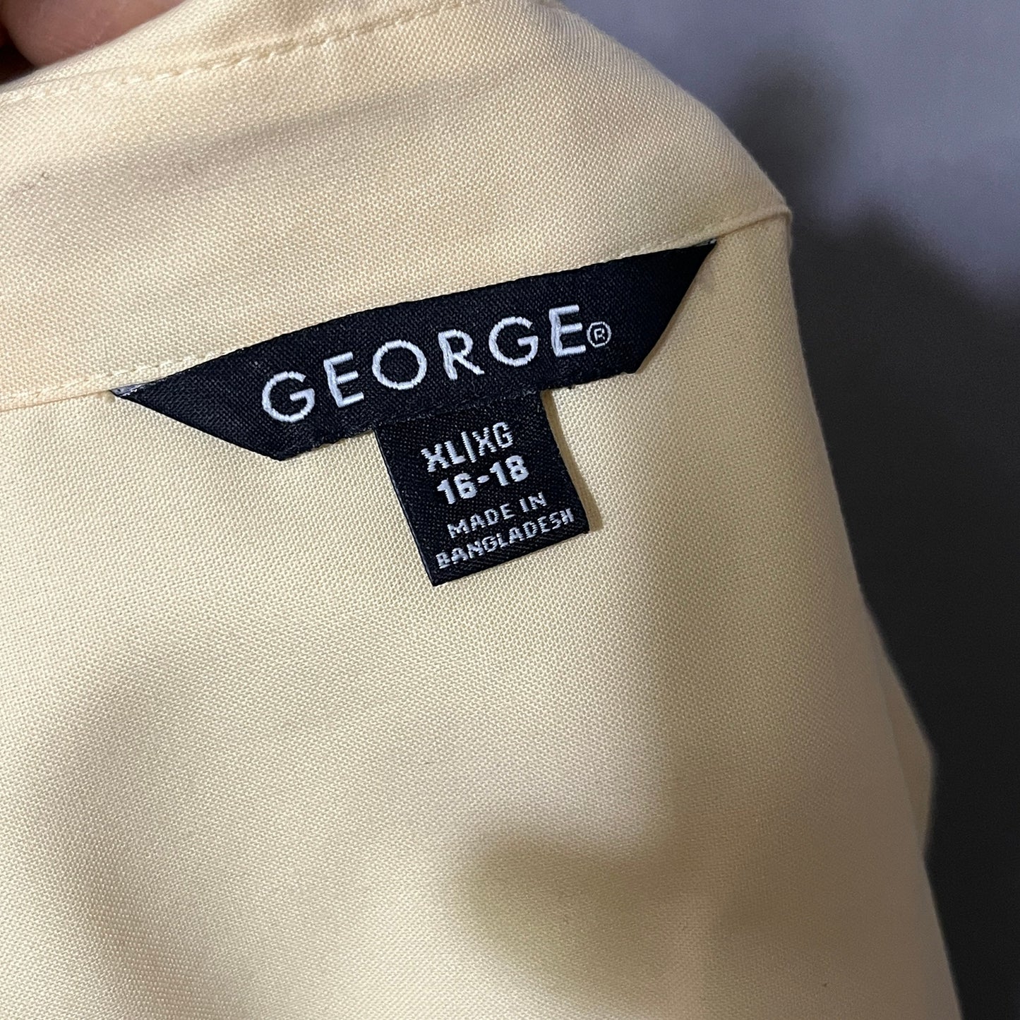 George Pale Yellow Women’s Button Front Cotton Shirt Sz-XL