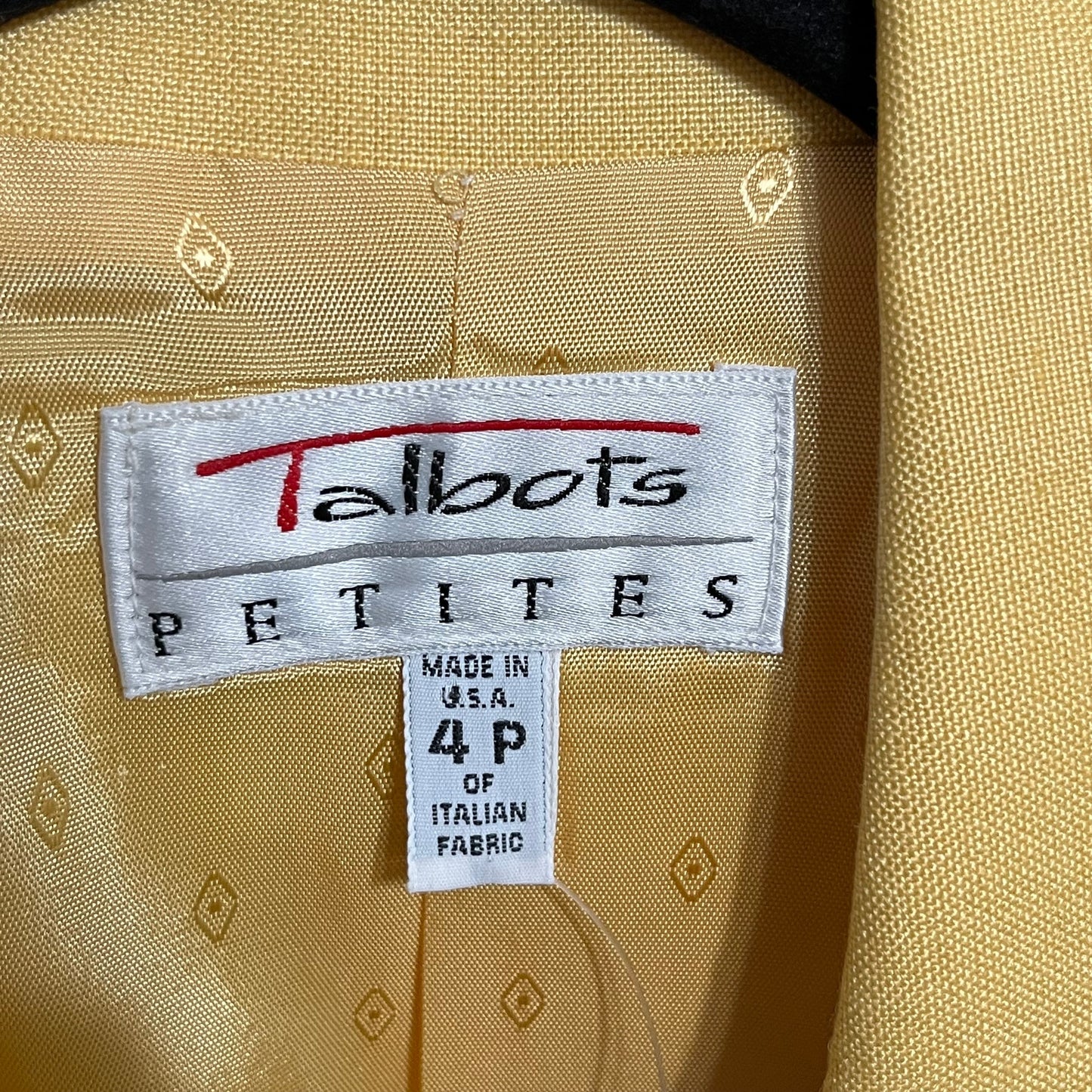 Talbots Banana Yellow Double Breasted Blazer Sz-4P