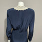 Ralph Lauren 100% Silk Cotton Collar Long Sleeve Pleated Sz-8