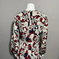 PinkyOtto Gray Maroon Navy Floral Leaf Long Sleeve Dress Sz-8
