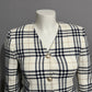 Liz Claiborne Cream and Black Plaid Blazer