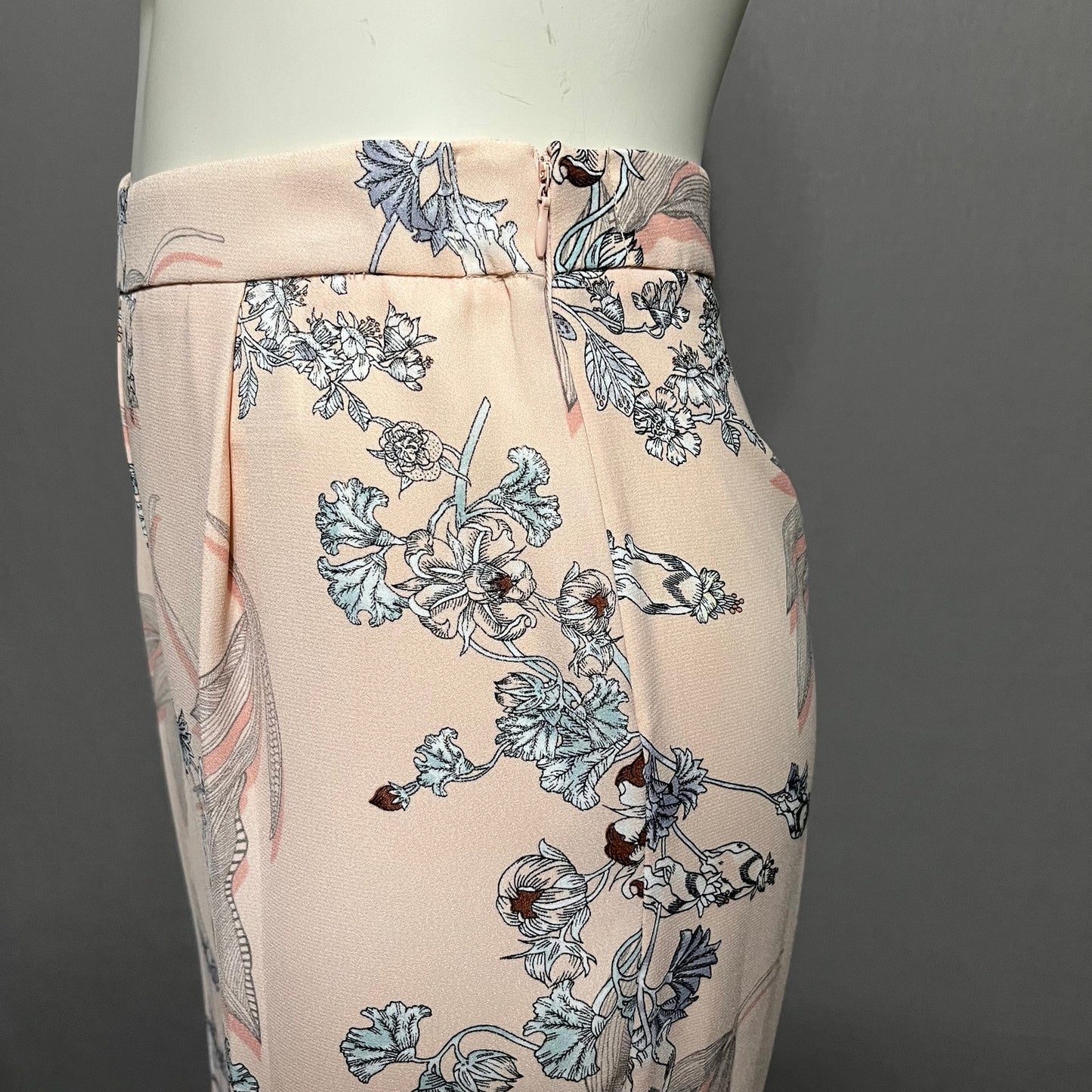 Bar III Pink Floral High Rise Wide Leg Palazzo Pants Size-8