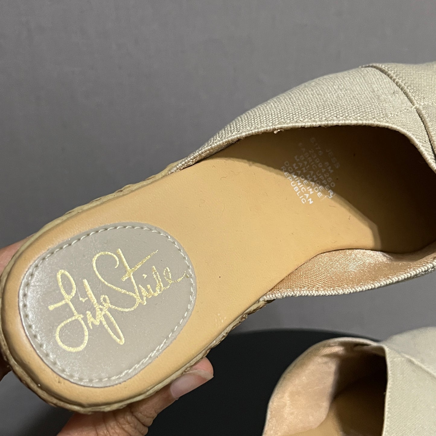 Life Stride Cream Slip-On Mules