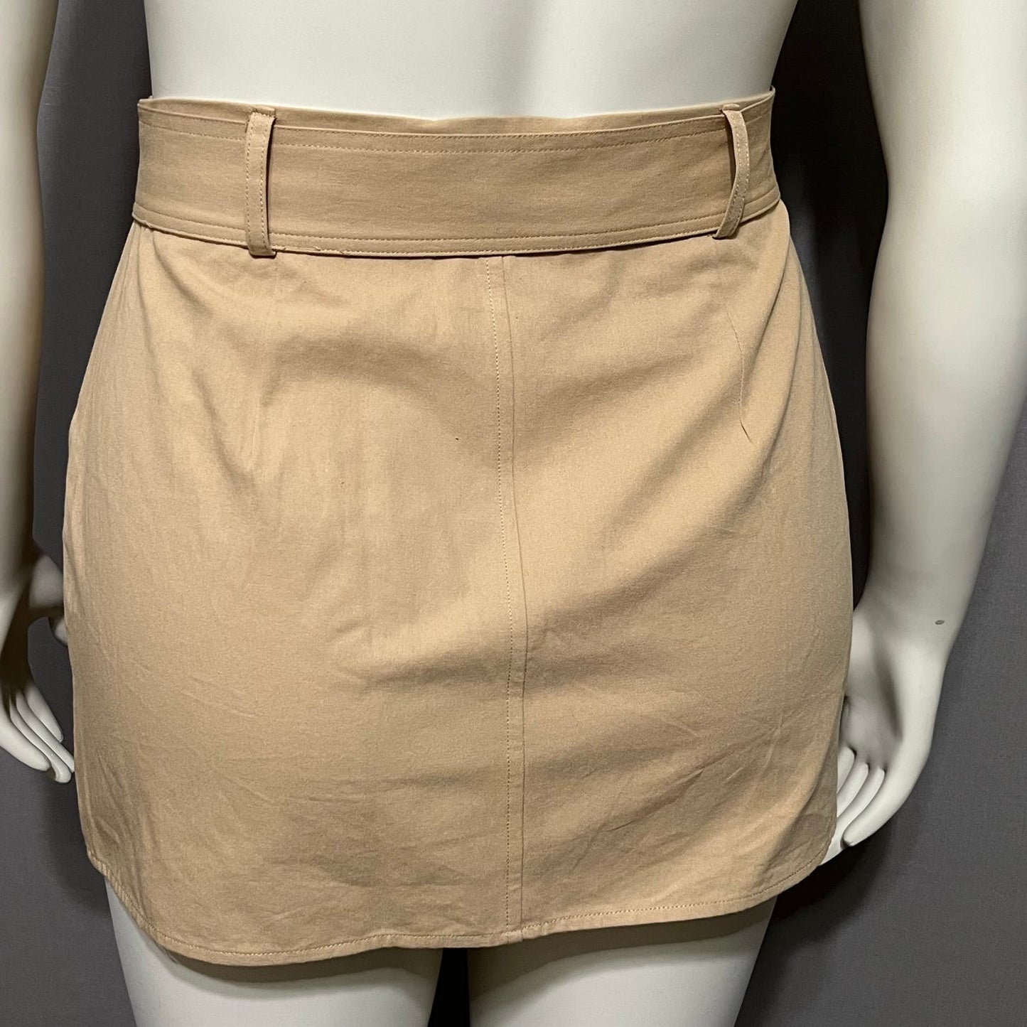 Forever 21 Double Breasted Khaki Cotton Pencil Skirt Sz-Large