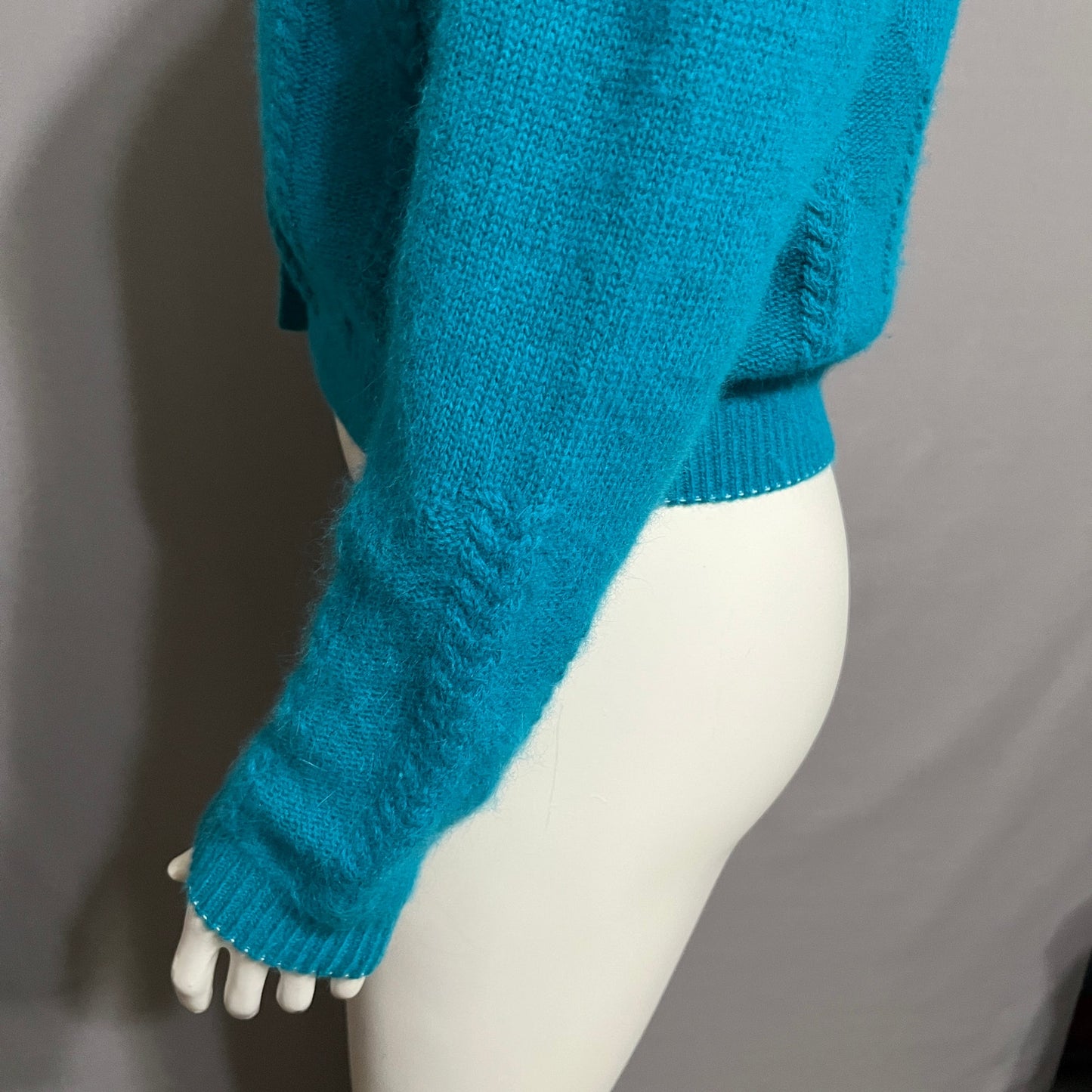 Vintage OBR Lambswool Rabbit Hair Cropped Sweater Cardigan Sz-Small